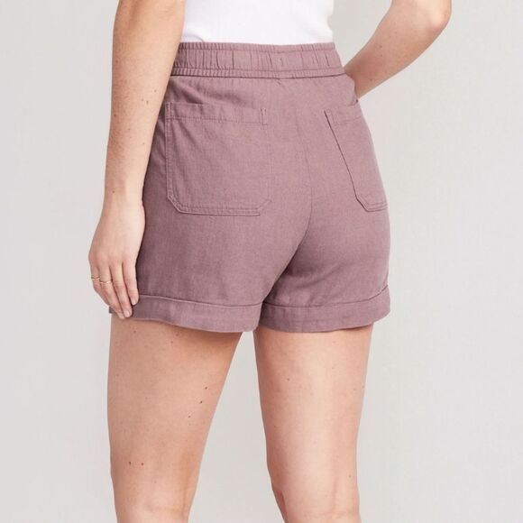 OLD NAVY High-Waisted Linen-Blend Utility Shorts 3.5-inch   XXL Lark NWT - Picture 2 of 7